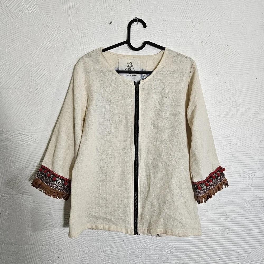 Hand Painted Linen Jacket - Picture 5 of 10
